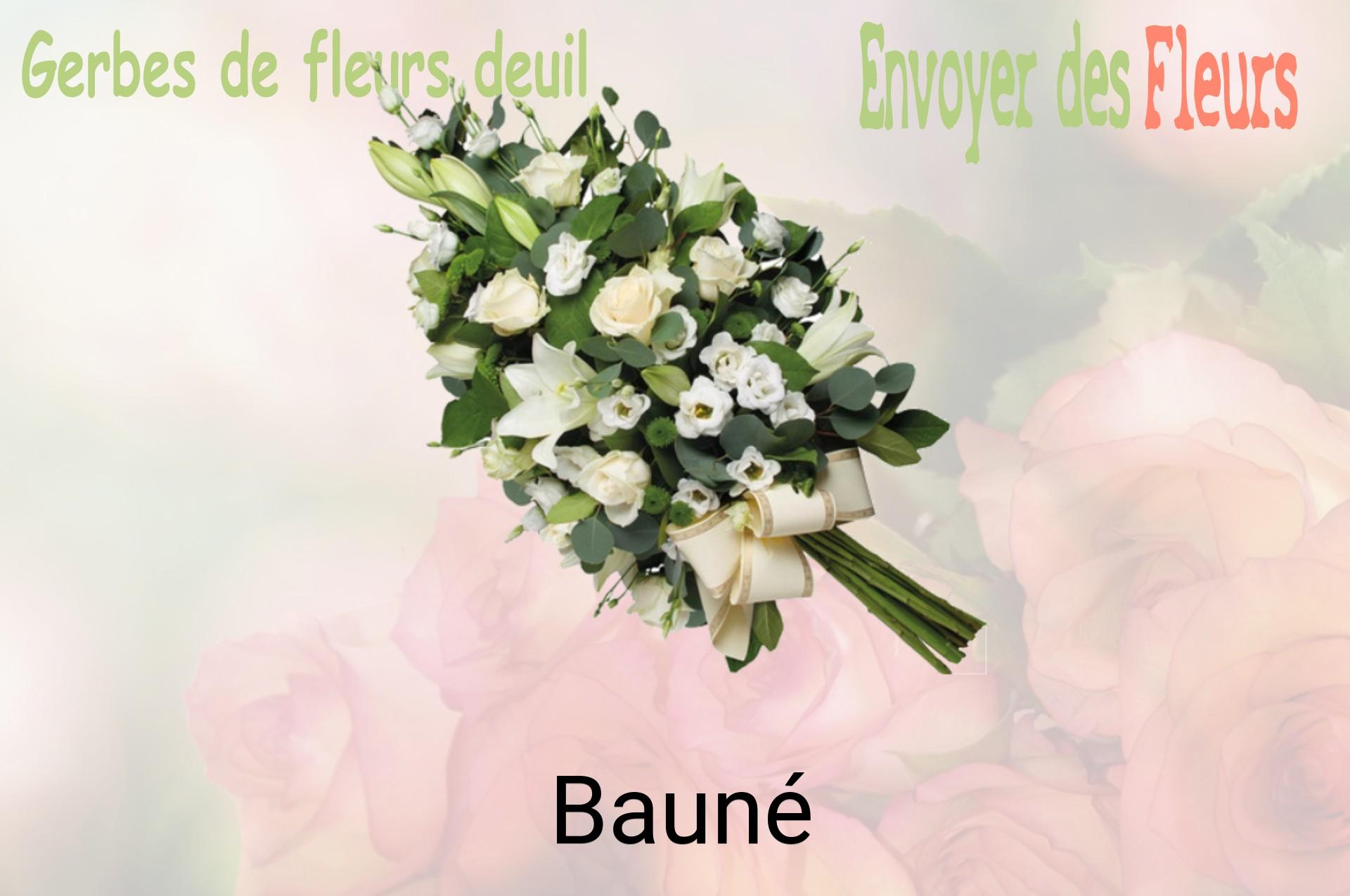 Gerbe de fleurs de deuil livrée à Bauné